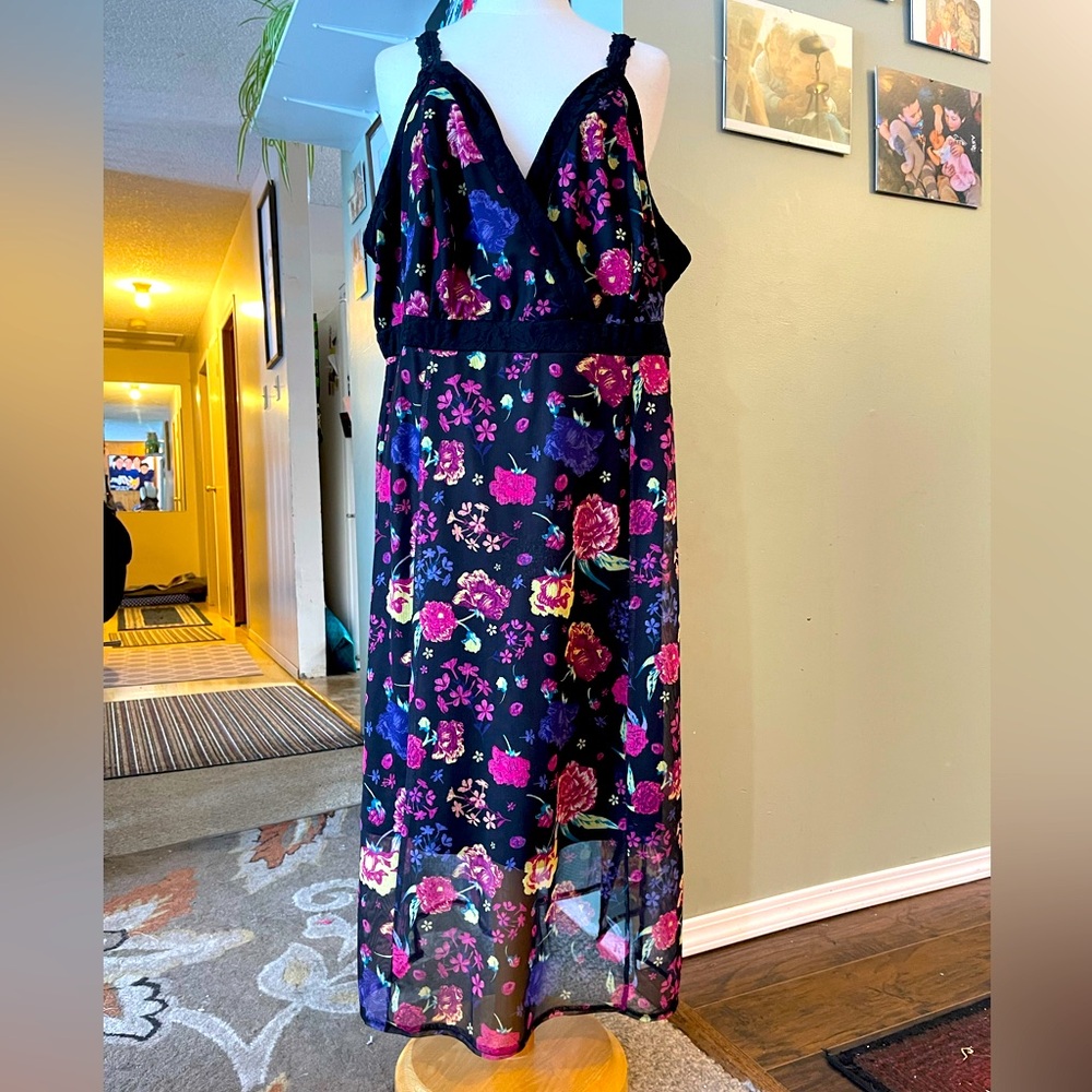 TORRID x Betsey Johnson Lined Mesh-top-layer Sleeveless Maxi Dress 3X